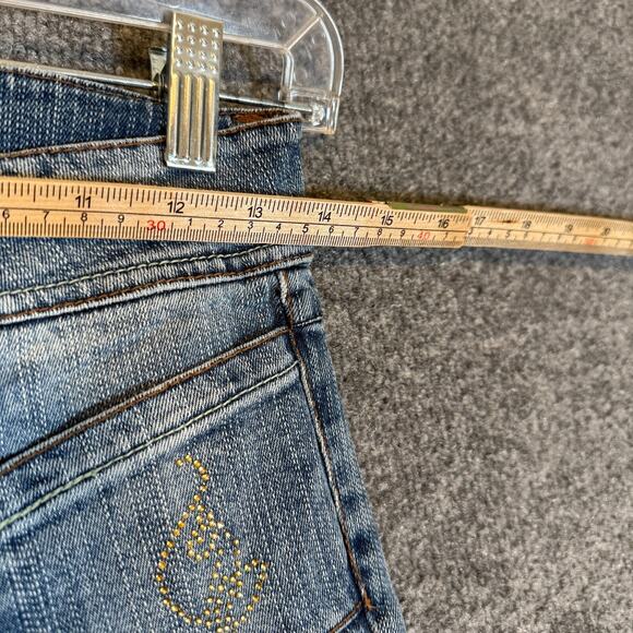Baby Phat Jeans Womens 28x30 Vintage Flares Rhinestone Cat Y2K Denim Hip Hop - Picture 8 of 14